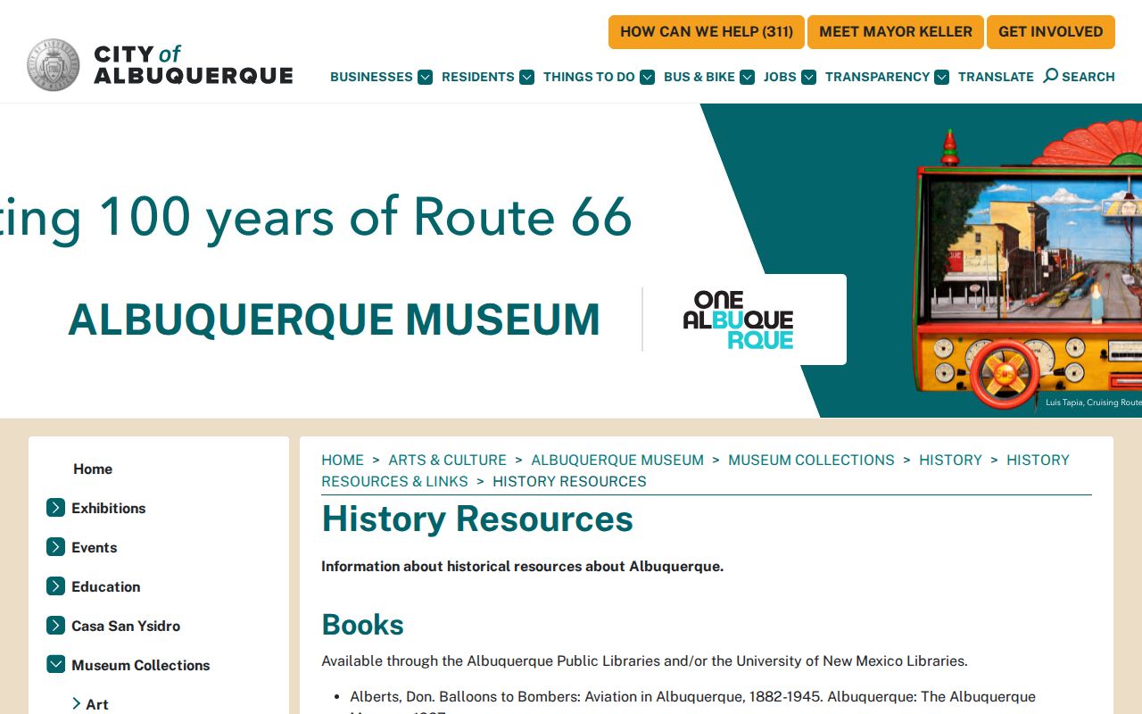 Bernalillo County city directory holdings on Albuquerque historical resources page