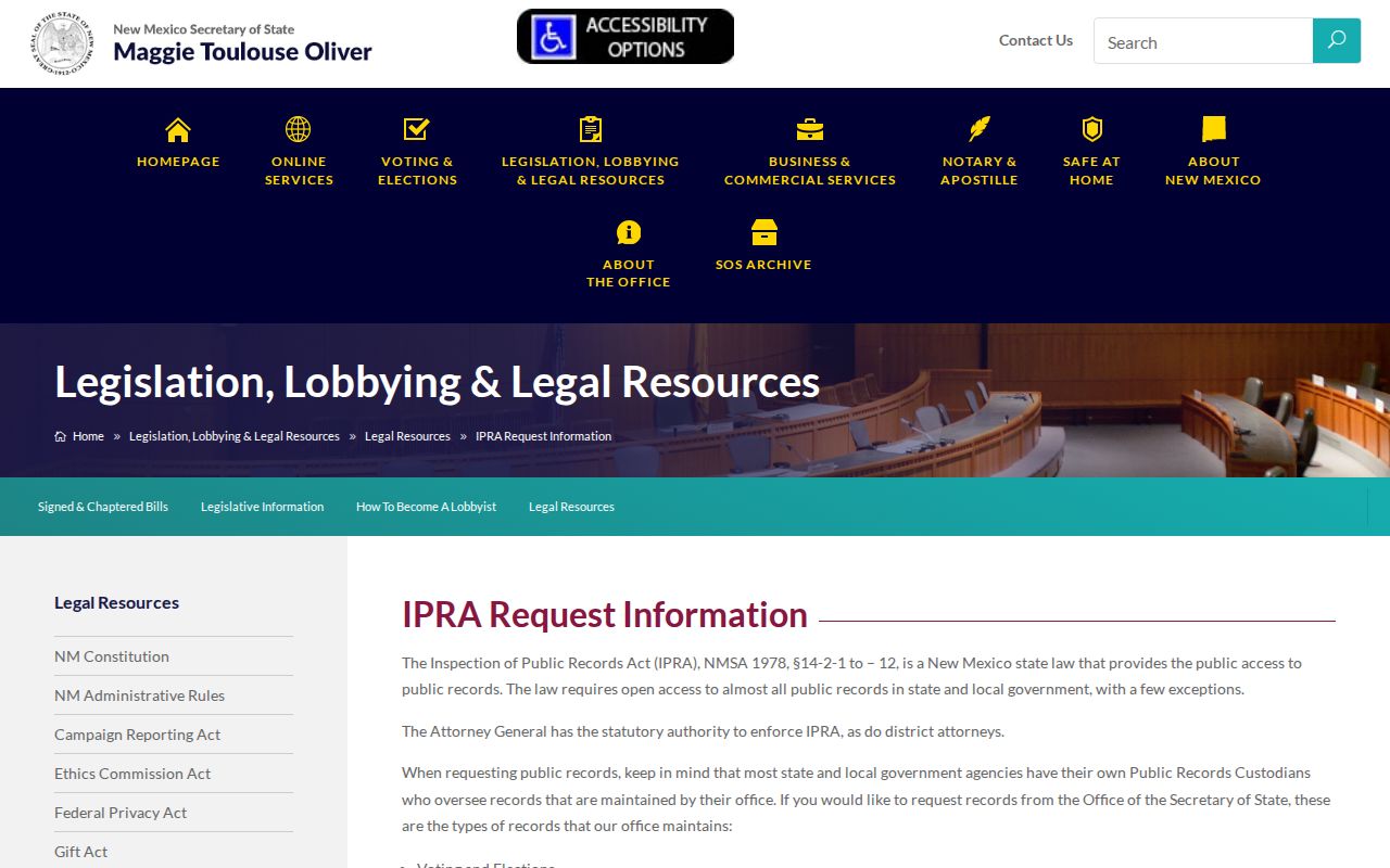 Bernalillo County residents directory New Mexico IPRA request instructions