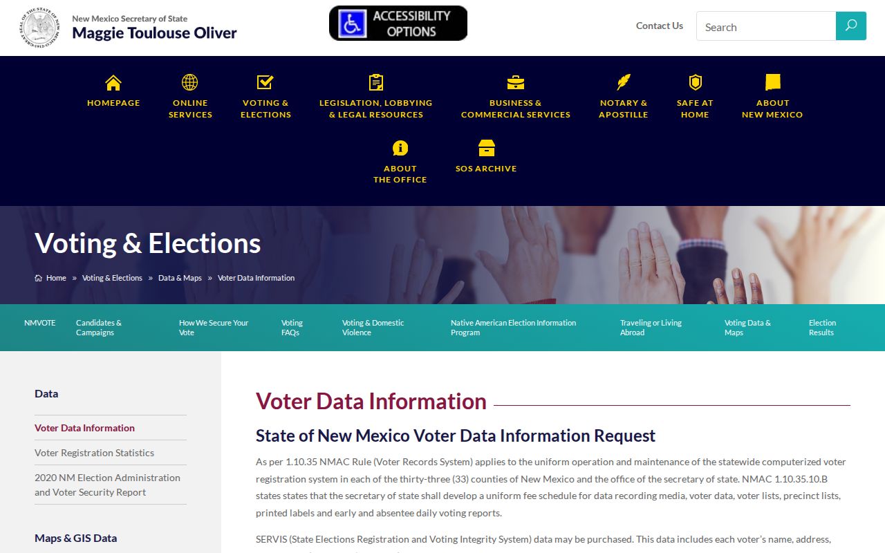 Bernalillo County residents directory New Mexico voter data request instructions
